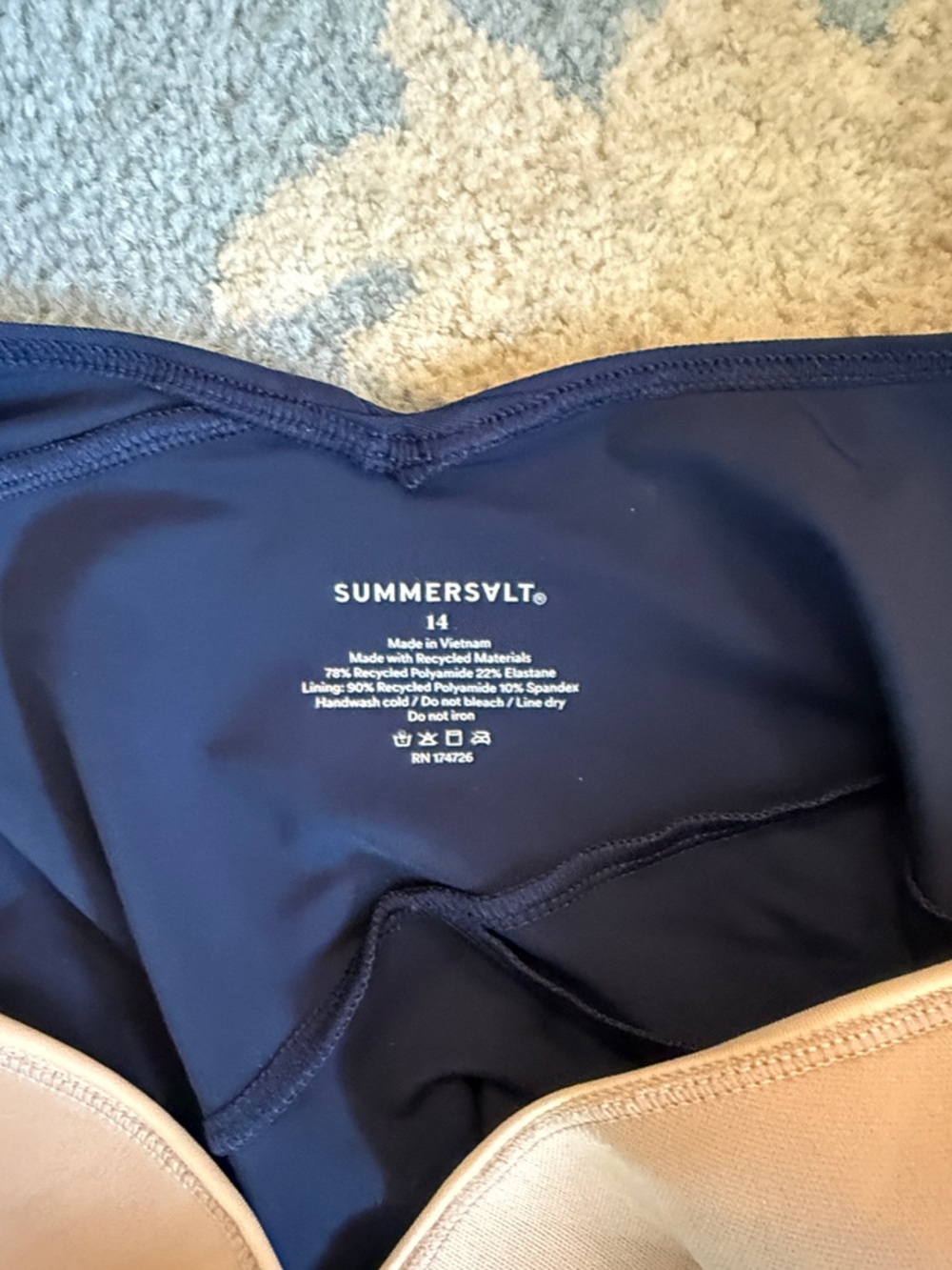 summersalt Deep Navy One-Piece with Wrap Front - Picture 3 of 3